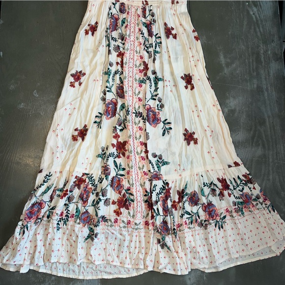 Angie Beige Pink Green Maxi Floral Sundress Festival NWT Ladies Small Boho - Picture 7 of 7